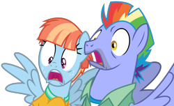 Size: 12503x7593 | Tagged: safe, artist:cloudyskie, imported from derpibooru, bow hothoof, windy whistles, pegasus, pony, parental glideance, .ai available, absurd resolution, duo, female, husband and wife, male, mare, open mouth, parent, rainbow dash's parents, simple background, stallion, surprised, transparent background, vector