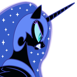 Size: 824x820 | Tagged: safe, artist:watermelon changeling, derpibooru exclusive, imported from derpibooru, nightmare moon, alicorn, pony, female, frown, ms paint, simple background, solo, white background