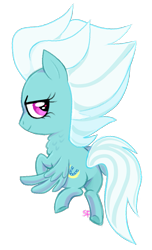 Size: 677x1112 | Tagged: safe, artist:sugahfox, imported from derpibooru, fleetfoot, pegasus, pony, chibi, female, mare, neck fluff, simple background, solo, transparent background