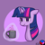 Size: 1280x1280 | Tagged: safe, artist:genericmlp, imported from derpibooru, twilight sparkle, pony, cup, female, magic, solo, tired, wrong magic color