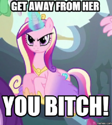 Size: 450x500 | Tagged: safe, edit, edited screencap, imported from derpibooru, screencap, princess cadance, alicorn, pony, to where and back again, alien (franchise), cropped, ellen ripley, magic, magic aura, mama bear, mama cadence, meme, needs more jpeg, vulgar