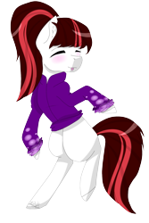 Size: 1441x2157 | Tagged: safe, artist:ohhoneybell, imported from derpibooru, oc, oc only, earth pony, pony, clothes, eyes closed, female, mare, simple background, solo, tongue out, transparent background