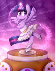 Size: 2000x2560 | Tagged: safe, artist:okusheny, imported from derpibooru, twilight sparkle, alicorn, pony, a royal problem, ballerina, female, glowing horn, horn, magic, music box, solo, tutu, twilarina, twilight sparkle (alicorn)