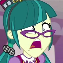 Size: 470x471 | Tagged: safe, imported from derpibooru, screencap, juniper montage, equestria girls, mirror magic, spoiler:eqg specials, angry, cropped, female, glasses, shrunken pupils, solo