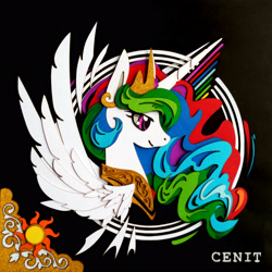 Size: 2619x2619 | Tagged: safe, artist:cenit-v, artist:jiuweidehuli, imported from derpibooru, princess celestia, pony, craft, female, papercraft, solo, spread wings, traditional art, wings