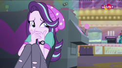 Size: 1600x900 | Tagged: safe, imported from derpibooru, screencap, juniper montage, starlight glimmer, equestria girls, mirror magic, spoiler:eqg specials, meme origin, scared, scaredy glimmer, teletoon