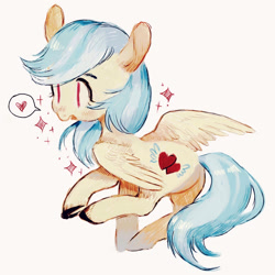 Size: 1280x1280 | Tagged: safe, artist:zaininn, imported from derpibooru, oc, oc only, pegasus, pony, heart, solo, sparkles