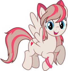 Size: 6376x6681 | Tagged: dead source, safe, artist:pink1ejack, imported from derpibooru, angel wings, pegasus, pony, absurd resolution, bow, cute, diawinges, female, hair bow, happy, mare, open mouth, simple background, smiling, solo, transparent background, vector