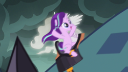 Size: 1920x1080 | Tagged: safe, imported from derpibooru, screencap, dragon lord torch, starlight glimmer, twilight sparkle, twilight sparkle (alicorn), alicorn, dragon, pony, celestial advice, ponies riding dragons, riding, saddle, tack