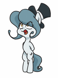 Size: 600x800 | Tagged: safe, artist:lalieri, imported from derpibooru, oc, oc only, oc:hattsy, earth pony, pony, bipedal, female, hat, mare, simple background, solo, style emulation, top hat, white background