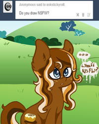 Size: 400x500 | Tagged: safe, artist:spottyfreak, imported from derpibooru, oc, oc only, oc:sticky roll, earth pony, pony, ask, solo, tumblr