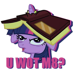 Size: 800x800 | Tagged: safe, artist:ljdamz1119, imported from derpibooru, twilight sparkle, pony, book, female, floppy ears, horn impalement, simple background, solo, transparent background, u wot m8