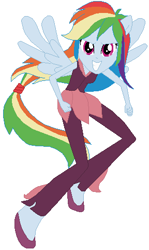 Size: 288x482 | Tagged: safe, artist:selenaede, artist:user15432, imported from derpibooru, rainbow dash, fairy, equestria girls, crossover, disney, disney fairies, fairy wings, fairyized, female, ponied up, simple background, solo, vidia, white background, winged humanization, wings