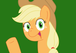 Size: 1000x700 | Tagged: safe, artist:greseres, imported from derpibooru, applejack, pony, female, green background, simple background, solo