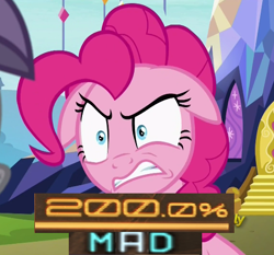 Size: 510x475 | Tagged: safe, edit, edited screencap, editor:watermelon changeling, imported from derpibooru, screencap, maud pie, pinkie pie, earth pony, pony, rock solid friendship, 200% mad, angry, caption, cropped, discovery family logo, expand dong, exploitable meme, floppy ears, image macro, meme, twilight's castle