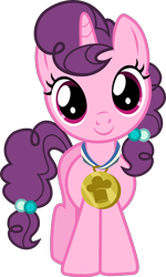 Size: 1726x2876 | Tagged: safe, artist:punzil504, imported from derpibooru, sugar belle, pony, cute, female, filly, medal, simple background, smiling, solo, transparent background, vector