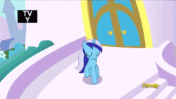 Size: 480x270 | Tagged: safe, edit, edited screencap, imported from derpibooru, screencap, minuette, pinkie pie, spike, twilight sparkle, alicorn, dragon, pony, unicorn, amending fences, lesson zero, animated, atomic rainboom, canterlot, death, discovery family logo, dr. strangelove, flying, gif, hub logo, rainbow nuke, twilight sparkle (alicorn)