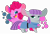 Size: 6240x4256 | Tagged: safe, artist:glitterstar2000, imported from derpibooru, boulder (pet), maud pie, pinkie pie, pony, absurd resolution, big ears, boulder (g4), chest fluff, clothes, cute, lineless, looking at you, minimalist, modern art, one eye closed, open mouth, simple background, smiling, transparent background, wink