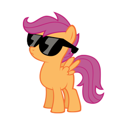 Size: 4800x4800 | Tagged: dead source, safe, artist:austiniousi, imported from derpibooru, part of a set, scootaloo, pegasus, pony, absurd resolution, blank flank, female, filly, foal, simple background, solo, spread wings, sunglasses, transparent background, vector, wings