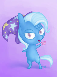 Size: 960x1280 | Tagged: safe, artist:gracewolf, imported from derpibooru, trixie, pony, all bottled up, bipedal, chibi, cup, female, solo, teacup, that pony sure does love teacups