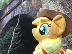 Size: 3264x2448 | Tagged: safe, artist:setorin5, imported from derpibooru, applejack, pony, 4de, irl, japan, photo, plushie, ponies around the world, ponies in real life, solo, travelling, tunnel