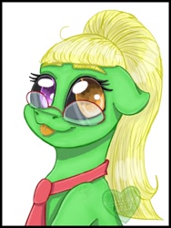 Size: 768x1024 | Tagged: safe, artist:sonyager, imported from derpibooru, oc, oc only, pony, female, heterochromia, mare, solo, tongue out