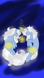 Size: 539x960 | Tagged: safe, artist:miaq16, imported from derpibooru, oc, oc only, pony, unicorn, duo, female, male, mare, stallion, twins