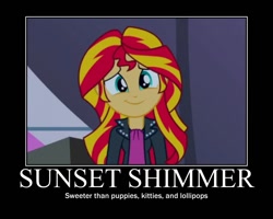 Size: 750x600 | Tagged: safe, imported from derpibooru, screencap, sunset shimmer, equestria girls, rainbow rocks, cute, female, image macro, meme, motivational poster, shimmerbetes, solo