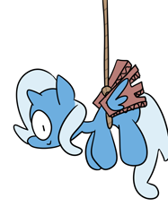 Size: 1200x1605 | Tagged: safe, artist:fauxsquared, imported from derpibooru, trixie, pony, unicorn, fake wings, female, rope, solo, suspended, trixie is magic