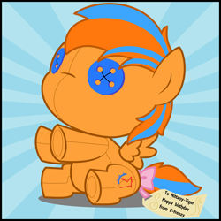 Size: 6000x6000 | Tagged: safe, artist:evilfrenzy, imported from derpibooru, oc, oc only, oc:cold front, pony, absurd resolution, birthday gift, plushie, solo