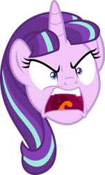 Size: 629x1044 | Tagged: safe, artist:shutterflyyay, imported from derpibooru, starlight glimmer, pony, unicorn, angry, bust, female, frown, mare, open mouth, portrait, ragelight glimmer, simple background, solo, transparent background, uvula, vector, yelling