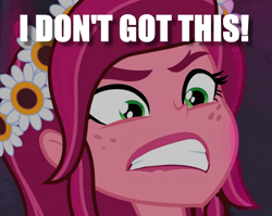 Size: 512x408 | Tagged: safe, edit, edited screencap, imported from derpibooru, screencap, gloriosa daisy, equestria girls, cropped, female, i got this, image macro, inverted mouth, meme, solo, subverted meme