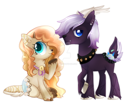 Size: 1600x1302 | Tagged: safe, artist:sugguk, imported from derpibooru, oc, oc only, original species, pond pony, fawn, female, male, simple background, transparent background, watermark