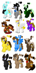 Size: 1080x2160 | Tagged: safe, artist:usagi-zakura, imported from derpibooru, doctor whooves, time turner, pony, eight doctor, eleventh doctor, fifth doctor, first doctor, fourth doctor, male, ninth doctor, reference sheet, second doctor, seventh doctor, sixth doctor, stallion, tenth doctor, third doctor, war doctor