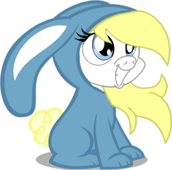 Size: 500x495 | Tagged: safe, artist:grimsimkopa, artist:pananovich, edit, imported from derpibooru, oc, oc only, oc:aryanne, pony, animal costume, bunny costume, clothes, costume, easter, easter bunny, fursuit, happy, holiday, simple background, sitting, smiling, solo, transparent background