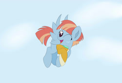 Size: 3500x2400 | Tagged: safe, artist:ideltavelocity, imported from derpibooru, windy whistles, pegasus, pony, female, flying, freckles, looking at you, mare, one eye closed, open mouth, smiling, solo, spread wings, wings, wink