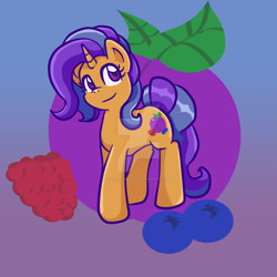 Size: 1024x1024 | Tagged: safe, artist:yoshimarsart, imported from derpibooru, oc, oc only, oc:berry plum, pony, unicorn, female, mare, solo, watermark