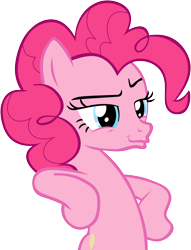 Size: 3080x4022 | Tagged: safe, artist:frownfactory, imported from derpibooru, pinkie pie, earth pony, pony, not asking for trouble, .svg available, absurd resolution, bipedal, female, simple background, smug, solo, svg, transparent background, vector