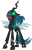 Size: 655x1024 | Tagged: safe, artist:trini-mite, edit, imported from derpibooru, queen chrysalis, changeling, changeling queen, angry, female, former queen chrysalis, glowing eyes, hatred, simple background, solo, transparent background, vector, villainous breakdown