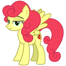 Size: 3000x3000 | Tagged: safe, artist:cheezedoodle96, imported from derpibooru, strawberry sunrise, pegasus, pony, honest apple, .svg available, female, lidded eyes, looking at you, mare, simple background, smiling, smug, solo, spread wings, strawberry savage, svg, transparent background, vector, wings