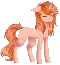 Size: 2163x2337 | Tagged: safe, artist:shiromidorii, imported from derpibooru, oc, oc only, oc:butterscotch, pony, unicorn, chest fluff, eyes closed, female, high res, mare, simple background, solo, transparent background