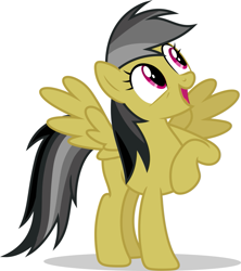 Size: 843x948 | Tagged: safe, imported from derpibooru, daring do, pony, happy, missing accessory, missing cutie mark, wings