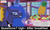 Size: 1600x973 | Tagged: safe, edit, edited screencap, imported from derpibooru, screencap, princess luna, pony, comic:celestia's servant interview, a royal problem, apple, bags under eyes, banana, canterlot, caption, cs captions, female, food, grapes, grumpy, grumpy luna, interview, levitation, magic, pineapple, solo, telekinesis, tired