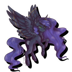 Size: 1024x1024 | Tagged: safe, artist:lunar-eclipseyt, artist:micky-ann, imported from derpibooru, princess luna, pony, female, flying, simple background, solo, transparent background