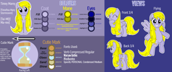 Size: 7179x3029 | Tagged: safe, artist:parclytaxel, artist:timeymarey007, imported from derpibooru, oc, oc only, oc:timey marey, pegasus, pony, .svg available, absurd resolution, cutie mark, female, mare, reference sheet, solo, vector