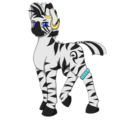 Size: 2000x2000 | Tagged: safe, artist:heniek, imported from derpibooru, oc, oc only, zebra, ear piercing, earring, jewelry, looking at you, male, piercing, raised leg, simple background, solo, stallion, transparent background