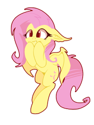 Size: 750x1000 | Tagged: safe, artist:l8lhh8086, imported from derpibooru, fluttershy, bat pony, pony, cute, fangs, female, floppy ears, flutterbat, hoof on cheek, mare, png, race swap, red eyes, shyabates, shyabetes, simple background, solo, spread wings, transparent background, wings