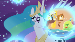 Size: 1920x1080 | Tagged: safe, imported from derpibooru, screencap, discord, princess celestia, smooze, alicorn, pony, a royal problem, dream orbs, dream realm, dream walker celestia, female, mare