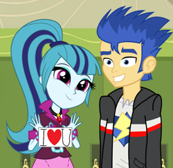 Size: 2664x2592 | Tagged: safe, artist:themexicanpunisher, imported from derpibooru, flash sentry, sonata dusk, equestria girls, male, senata, shipping, straight