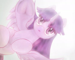 Size: 2133x1707 | Tagged: safe, artist:plotcore, imported from derpibooru, twilight sparkle, alicorn, pony, female, frog (hoof), looking at you, mare, open mouth, simple background, solo, spread wings, twilight sparkle (alicorn), underhoof, white background, wings